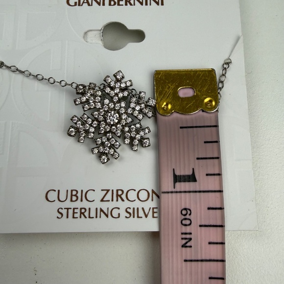 Giani Bernini Womens Sterling Silver Cubic Zirconia Snowflake Pendant Necklace - Picture 5 of 5